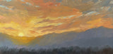 Sunset over the Hills - Original oil painting