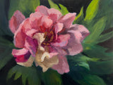 Unique Variegated Peony - Original Oil Painting