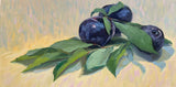 Three Dark Plums - Original Oil Painting