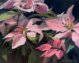 Pink Poinsettas - Original Oil Painting