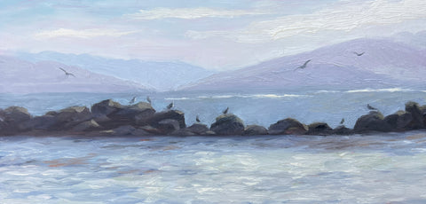 Birds at Bodega Bay - Original Oil Painting