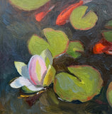 Koi at the Lily Pond - Original Oil Painting