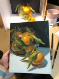 Mandarins in a Glass Bowl - Original Oil Painting