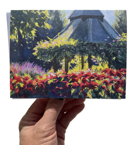 Red Roses at the Gazebo Card